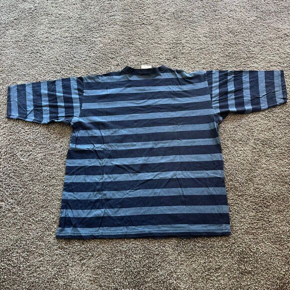 Vintage 90s Pacific Coast Highway California AOP Shirt Blue Striped Size M - Picture 3 of 8